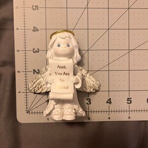 Angel Figurine with Gold Accents